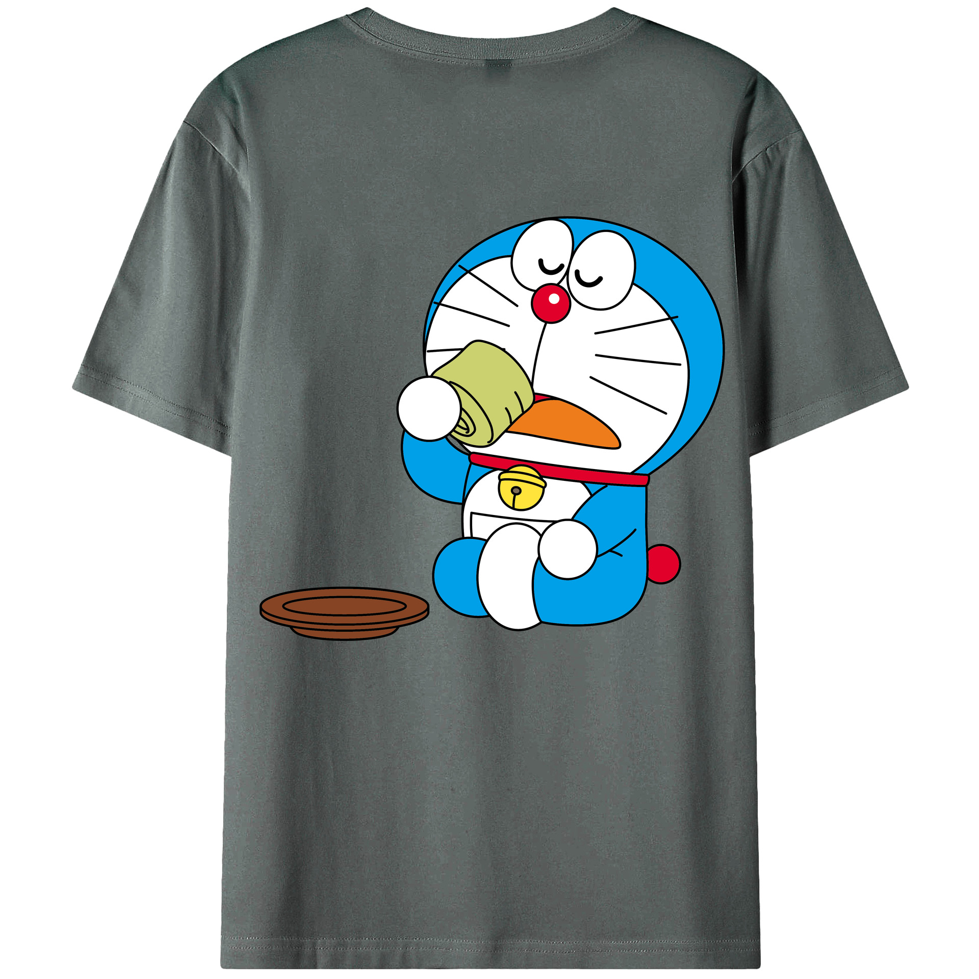 （画像用） ドラえもん Doraemon 綿100％ メンズ半袖Tシャツ（バックプリント） 通気性